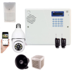 پکیج دزدگیر اماکن سایلکس مدلSG8-LITE سیم کارتی + دوربین بیسیم لامپی چرخشی