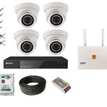 پکیج 4 دوربین مداربسته FULL HD ( DVR برایتون ) + مودم سیم کارتی