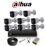 پکیج 8 عددی دوربین مداربسته داهوا با دید در شب رنگی مدل HFW1209CP_LED