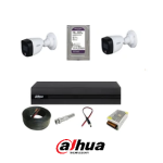 پکیج 2 دوربین مداربسته داهوا دید در شب رنگی HAC-HDW1209CP-LED - هارد 500گیگ
