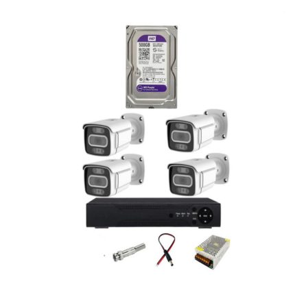 پکیج ۴ عددی دوربین مدار بسته ۵ مگاپیکسل ۴K پلاک خوان تشخیص چهره