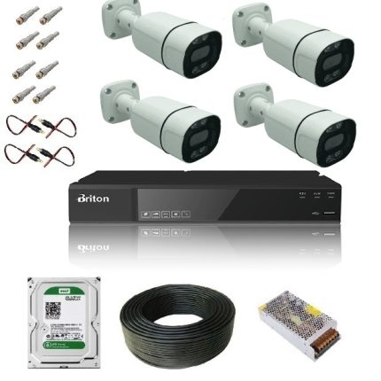 پکیج دوربین مداربسته ۴ دوربین فول اچ دی دید درشب رنگی ( DVR برایتون )
