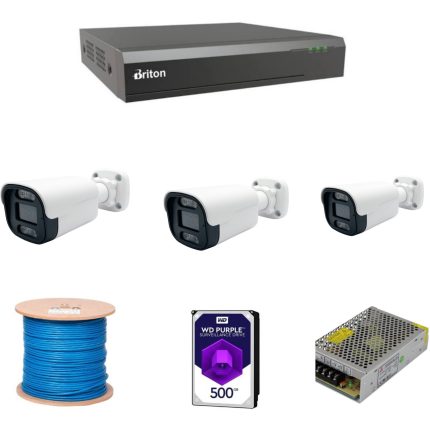 دوربین مدار بسته برایتون مدل سه تایی با دید در شب رنگی