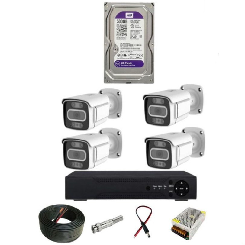 59XrpEseHWpzYOip پکیج دوربین مداربسته ۴ عددی ۵ مگاپیکسل مناسب باغ و کارخانه - Image 1