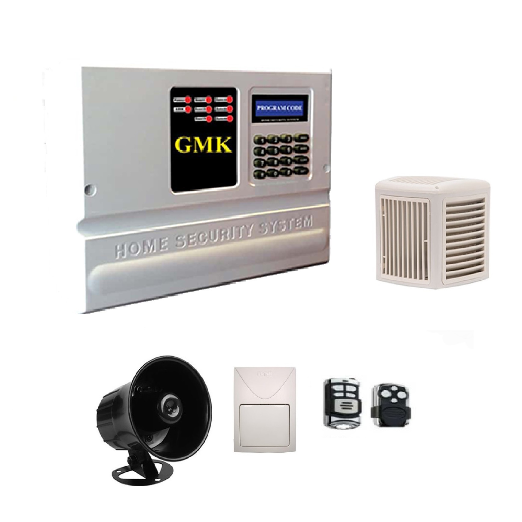 پکیج-سایلکس-1-1-2-3-1-1 دزدگیر اماکن جی ام کا GMK S2 با بیمه ایران ۱۲ ماهه و دوربین وایرلس - Image 1