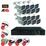 پکیج دوربین مداربسته هایویژن مدل B-K34 5MP (بالت) - 16 عدد دوربین با تجهیزات کامل و آماده نصب