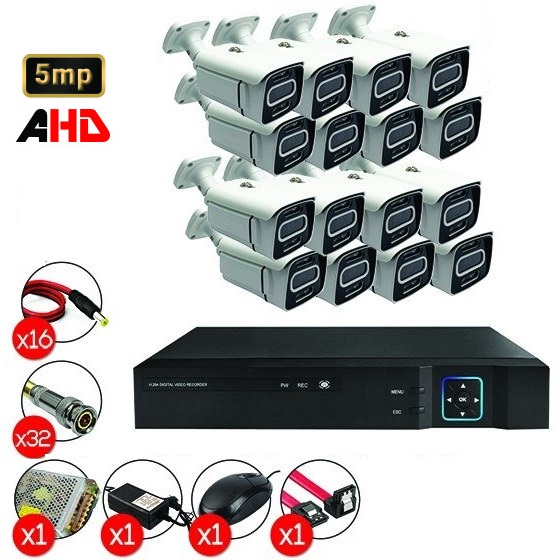 Hz3oXSZ8PZuBrDmT پکیج دوربین مداربسته هایویژن مدل B-K34 5MP (بالت) - 16 عدد دوربین با تجهیزات کامل و آماده نصب - تصویر 1