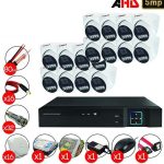 پکیج دوربین مداربسته هایویژن مدل D-D48 5MP (دام) - 16 عدد دوربین با تجهیزات کامل و آماده نصب