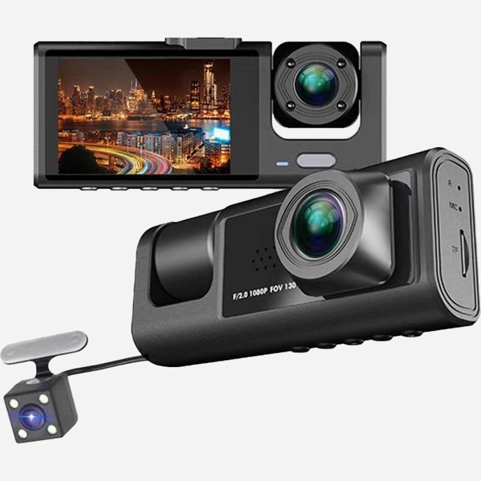 Bo7aNWYfpOO4OX4l دوربین ثبت وقایع خودرو بلک باکس مدل C309 سه لنز با کیفیت فول اچ دی با وای فای - تصویر 1